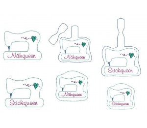 Stickserie ITH - Anhänger & Stickdatei Nähmaschine Doodle